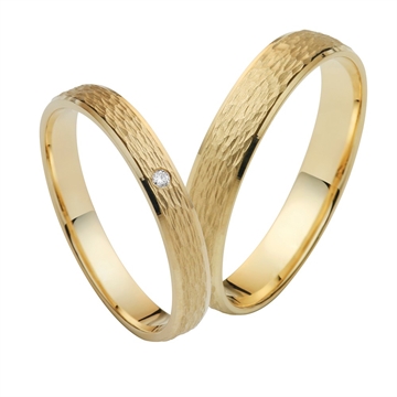 Vielsesringe i Guld med Diamant 0,01 ct - 3 mm