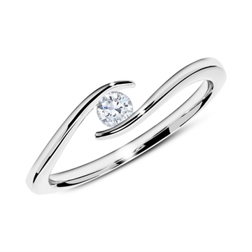 Forlovelsesring i 14 kt. Hvidguld - 0,15 ct.