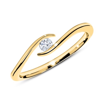 Forlovelsesring i 14 kt. Guld med Diamant - 0,10 ct.