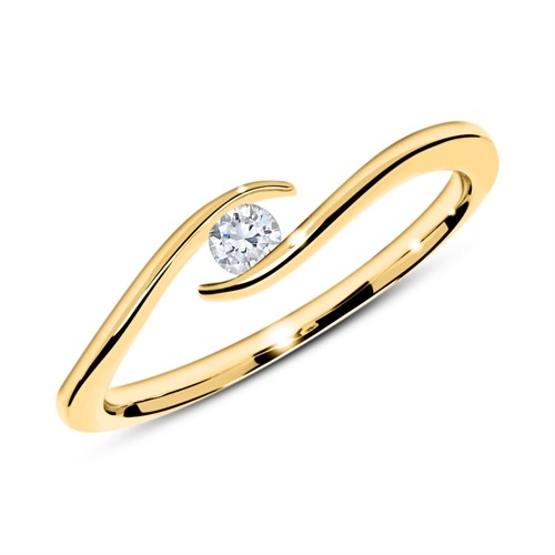 Forlovelsesring i 14 kt. Guld med Diamant - 0,10 ct.