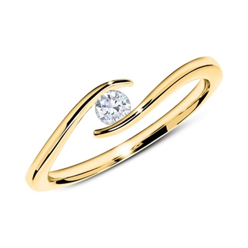 Forlovelsesring i 14 kt. Guld med Diamant - 0,15 ct.