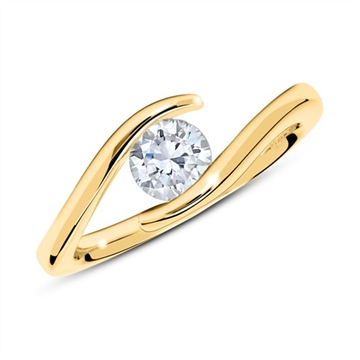 Guldring 14 kt. Guld med Diamant - 0,50 ct.