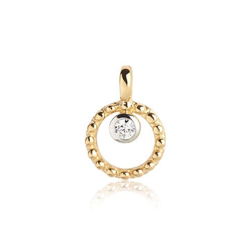 Vedhæng i 14 kt. Guld & Hvidguld med Diamant