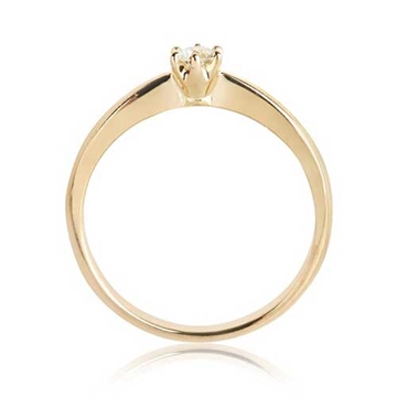 Diamantring i 14 kt. Guld med Diamant - 0,10 ct. 