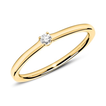 Forlovelsesring i 14 kt. Guld med Diamant - 0,05 ct.