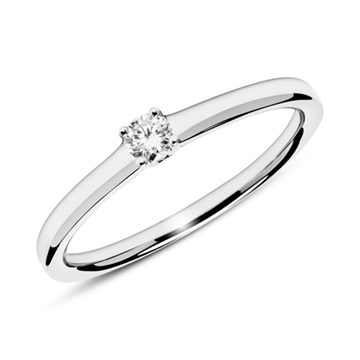 Forlovelsesring i 14 kt. Hvidguld med Diamant - 0,25 ct.