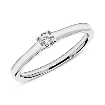 Forlovelsesring i 14 kt. Hvidguld med Diamant - 0,15 ct.