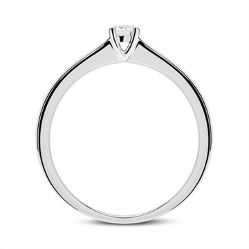 Hvidguldsring i 14 kt. Hvidguld med Diamant - 0,15 ct.