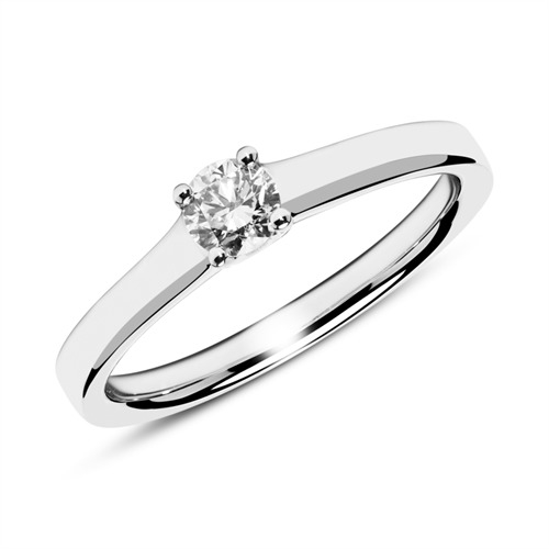 Forlovelsesring i 14 kt. Hvidguld med Diamant - 0,25 ct.