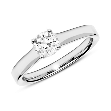 Forlovelsesring i 14 kt. Hvidguld med Diamant - 0,50 ct.