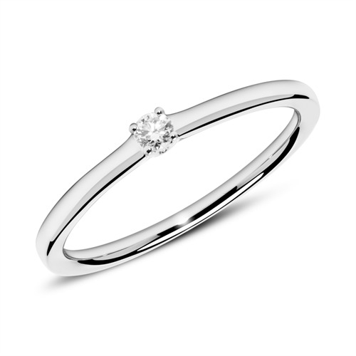 Forlovelsesring i 14 kt. Hvidguld med Diamant - 0,05 ct.