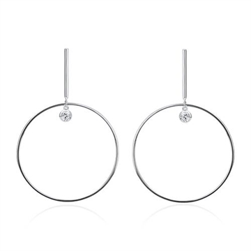 Ørehænger i Sølv med Ringe og Zirkonia