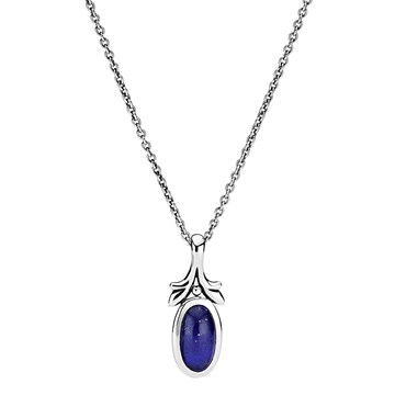 Collier i Sølv med Lapis Lazuli