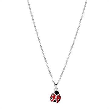 Collier i Sølv med Mariehøne