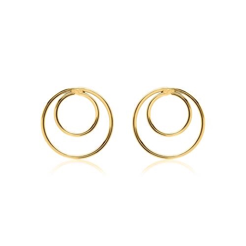 Ørestikker i 9 kt. Guld med runde Ringe