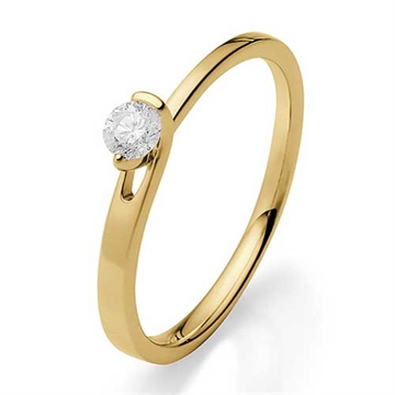 BARTOLI Solitairering i 14 kt. Guld med Diamant - 0,16 ct