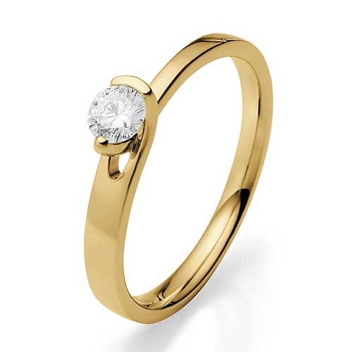 BARTOLI Solitairering i 14 kt. Guld med Diamant - 0,26 ct.