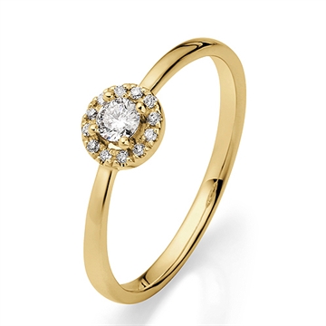 Diamantring i 14 kt. Guld med Diamant - 0,17 ct.