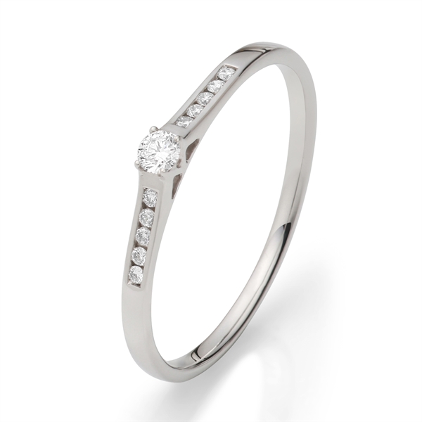 BARTOLI Diamantring i 18 kt. Hvidguld - 0,10 ct