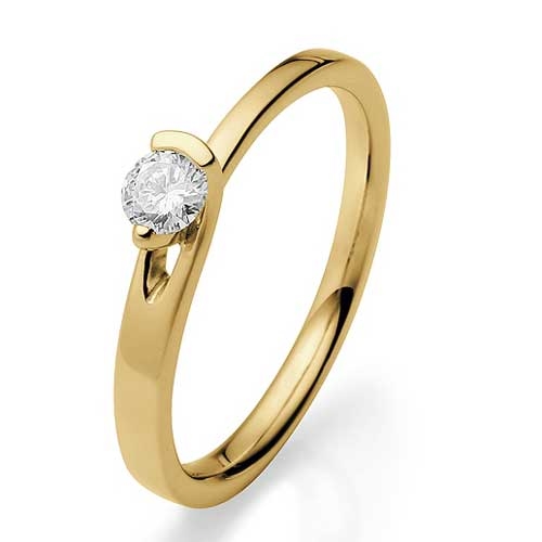 BARTOLI Solitairering i 14 kt. Guld med Diamant - 0,21 ct.