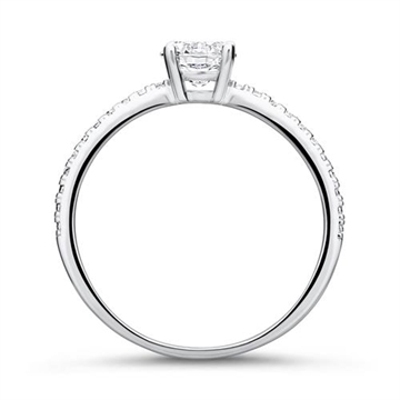 Forlovelsesring i 9 kt. Hvidguld med Zirkonia