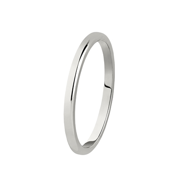 BARTOLI Colibri vielsesring i 8 kt. Hvidguld - 1,5 mm