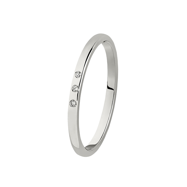 BARTOLI Colibri enkel vielsesring i Hvidguld med Diamanter -1,5 mm Diamanter - 1,5 mm