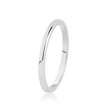 BARTOLI Colibri vielsesring i 14 kt. Hvidguld - 1,5 mm