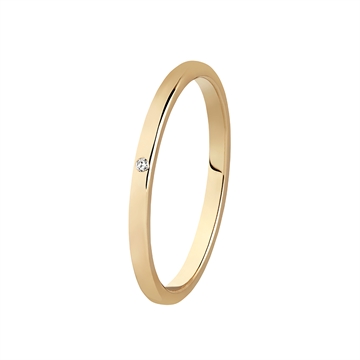 BARTOLI Colibri vielsesring i 14 kt. Guld med Diamant - 1,5 mm