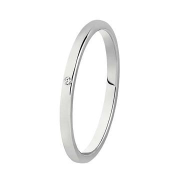 BARTOLI Colibri vielsesring i Hvidguld med Diamant 0,01 ct. - 1,5 mm