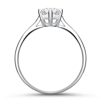 Forlovelsesring i 9 kt. Hvidguld med Zirkonia