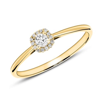 Forlovelsesring i 14 kt. med Diamanter - 0,14 ct.