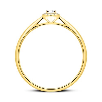 Forlovelsesring i 14 kt. Guld med Diamanter - 0,14 ct.