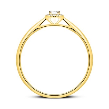 Forlovelsesring i 14 kt. Guld med Diamanter - 0,14 ct.