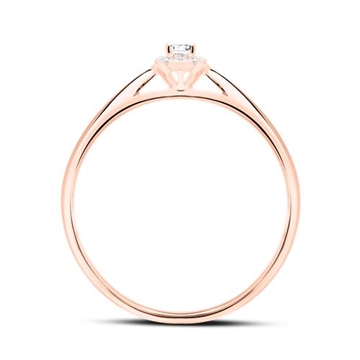 Forlovelsesring i 14 kt. Rosaguld med Diamanter - 0,10 ct.