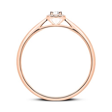 Forlovelsesring i 14 kt. Rosaguld med Diamanter - 0,14 ct.