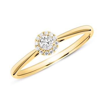 Forlovelsesring i 14 kt. Guld med Diamanter - 0,15 ct.