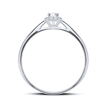 Forlovelsesring i 14 kt. Hvidguld med Diamanter - 0,15 ct