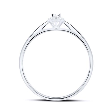 Forlovelsesring i 14 k. Hvidguld med Diamanter 0,10 ct