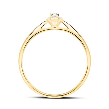 Forlovelsesring i 14 kt. Guld med Diamanter - 0,10 ct.