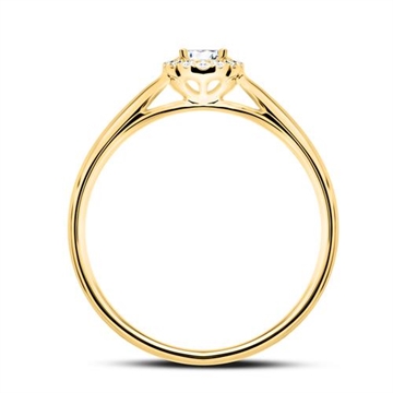 Ring i 14 kt. Guld med Diamanter - 0,21 ct.