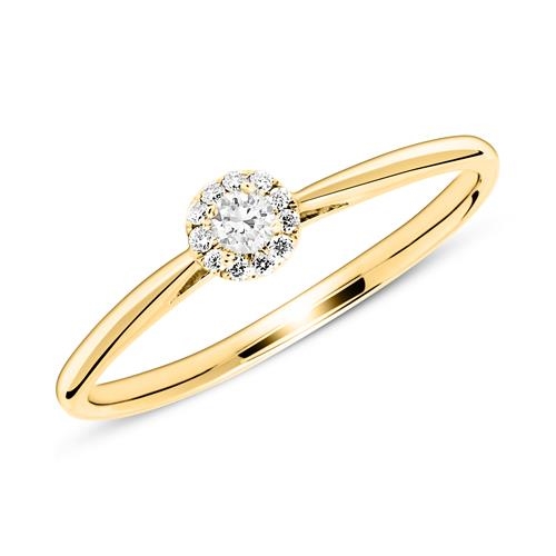 Forlovelsesring i 14 kt. Guld med Diamanter - 0,10 ct.