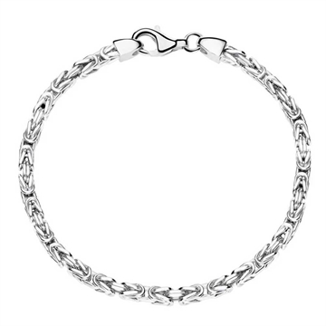 Kongearmbånd i rhodineret Sølv - 3,0 mm fra 17 cm