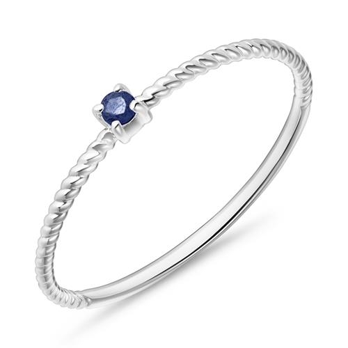 Ring i 14 kt. Hvidguld med Safir