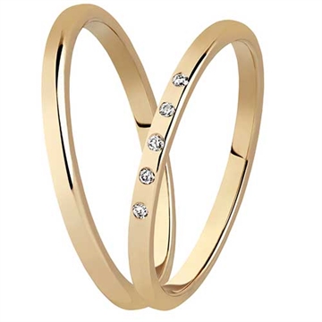 BARTOLI Colibri vielsesringe i Guld med Diamanter 0,05 ct.