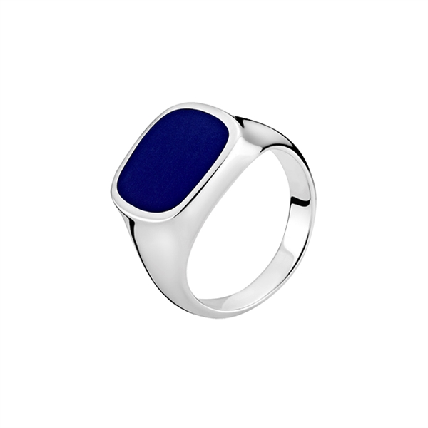 Herrering i Sølv med Lapis Lazuli