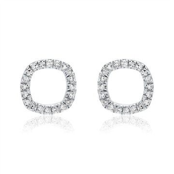 Ørestikker i 14 kt. Hvidguld med Diamanter - 0,08 ct.