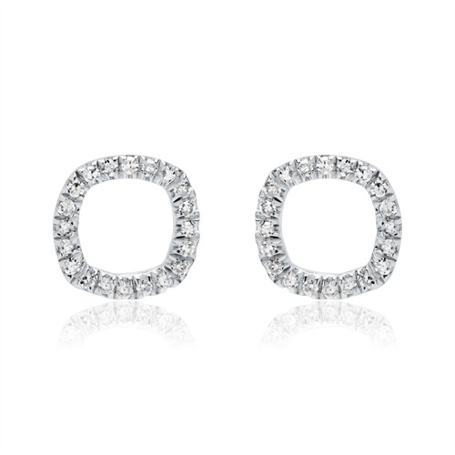 Ørestikker i 14 kt. Hvidguld med Diamanter - 0,08 ct.