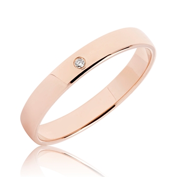 BARTOLI Classic vielsesring i 14 kt. Rosaguld med Diamant- 2,5 