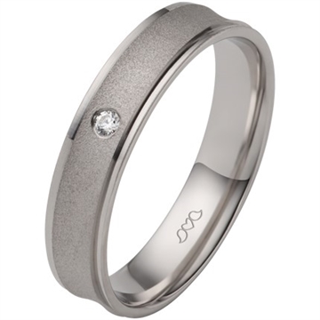 BARTOLI vielsesring i Sølv med Zirkonia - 4,5 mm